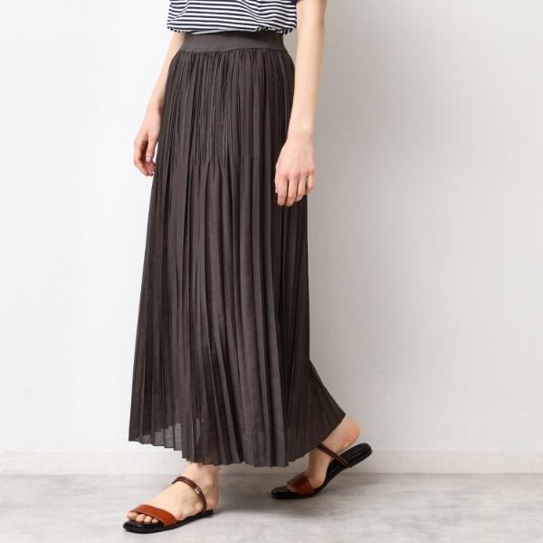 【ウエストゴム・洗える】シアーランダムプリーツスカート