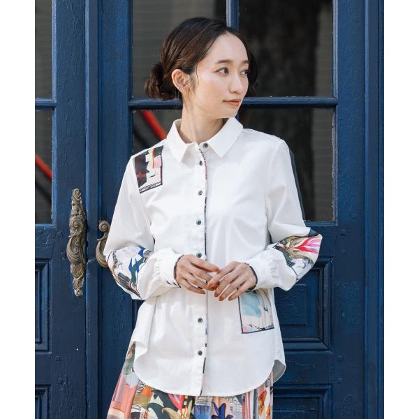 【大きいサイズ】 15号(3L) NUMPH パッチワークホカンスプリントシャツ