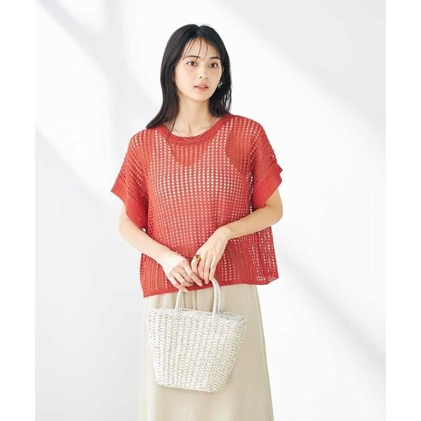 ラメメッシュサマーニット