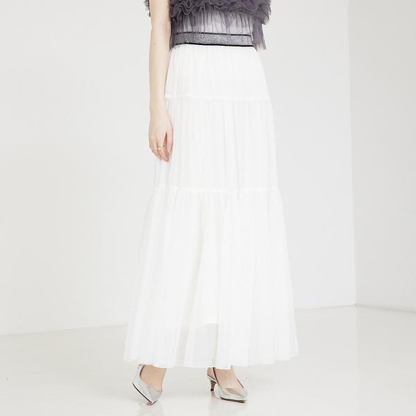 チュールティアードスカート