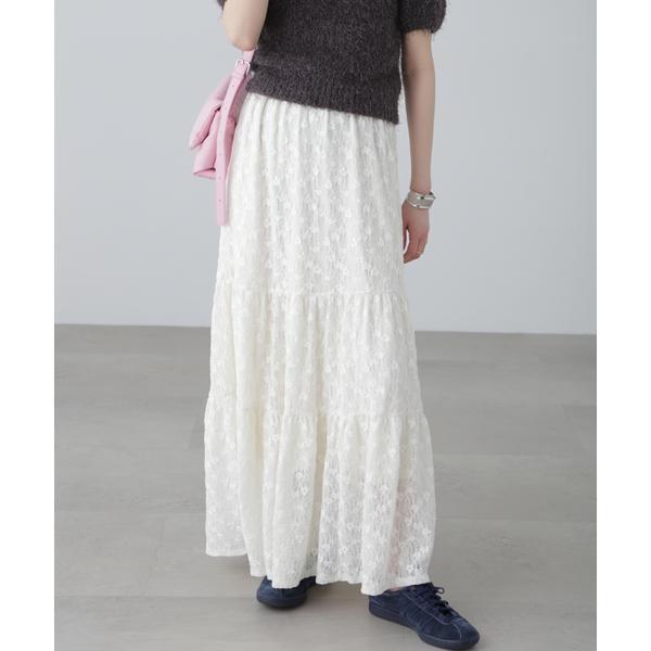 レースティアードフレアスカート