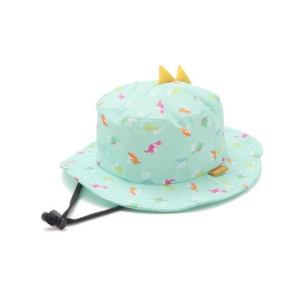 【UVカット】トゲトゲトサカ日よけ付き恐竜総柄サファリハット(50~54cm)