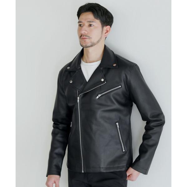 PUダブルライダースジャケット