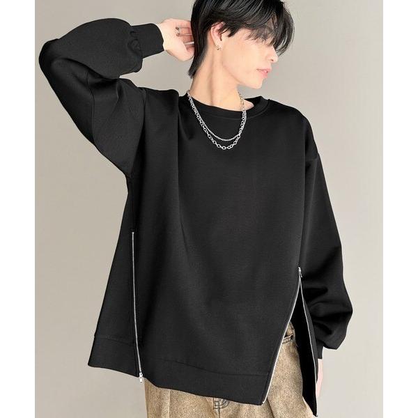 《Javaジャバコラボ》シンプルにお洒落を。アシメファスナーラウンドネックポンチトップス