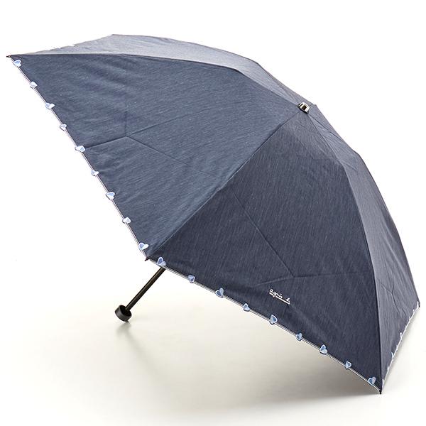 【 agnes b.（アニエスベー）】ハート刺しゅう晴雨兼用傘（折りたたみ傘）