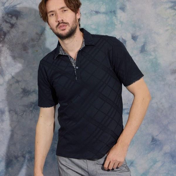 バイヤスチェックスキッパー半袖ポロシャツ