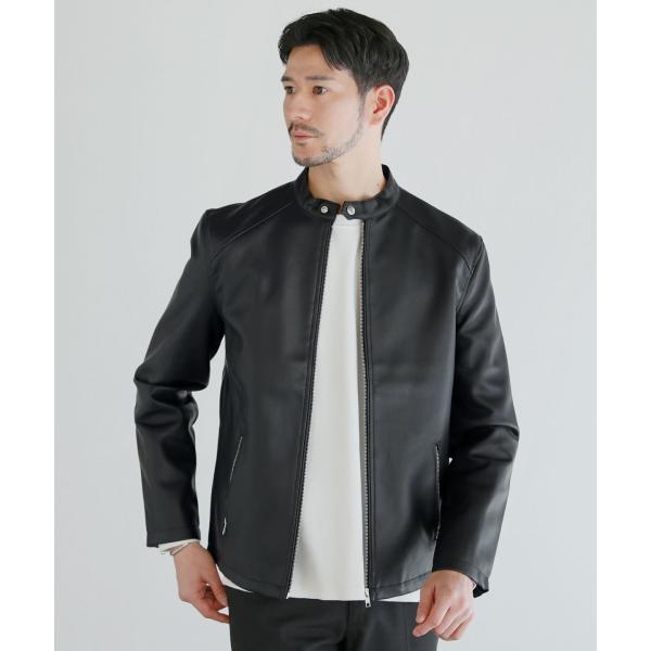 PUシングルライダースジャケット