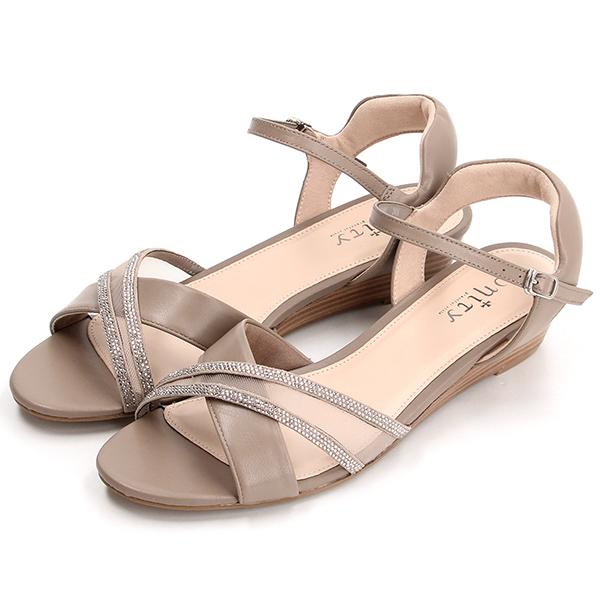 アンクルストラップウェッジサンダル