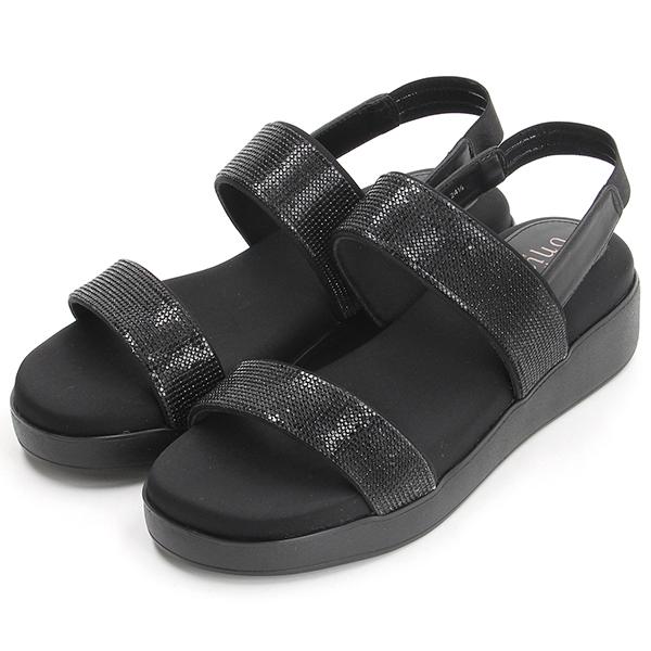 厚底ビジューストラップサンダル