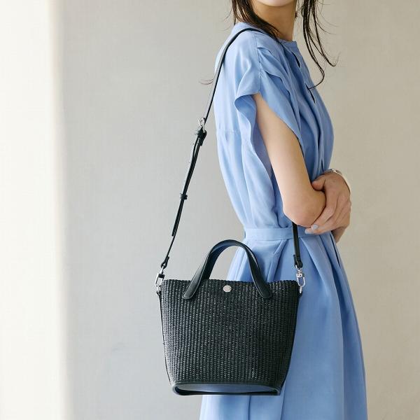 【Breath TOPKAPI】レザーハンドル ショルダー付き トート カゴバッグ