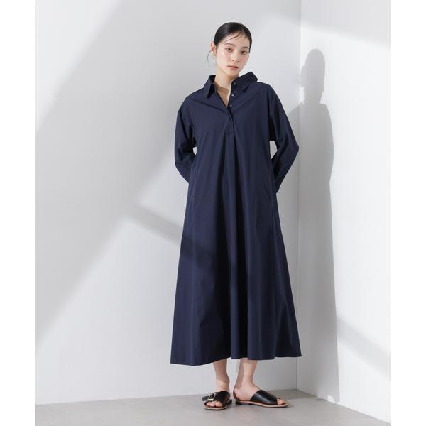 ニュアンスカラーフレアシャツワンピース