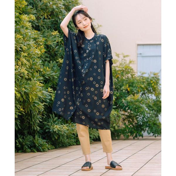 【大きいサイズ】 21号 INDESIGN スシボイルサークルホイルプリントワンピース