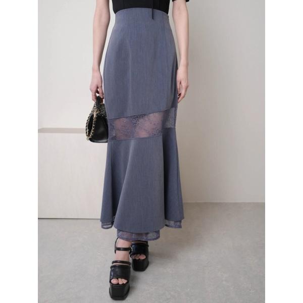 インナーショーパン付レース切替マーメイドスカート