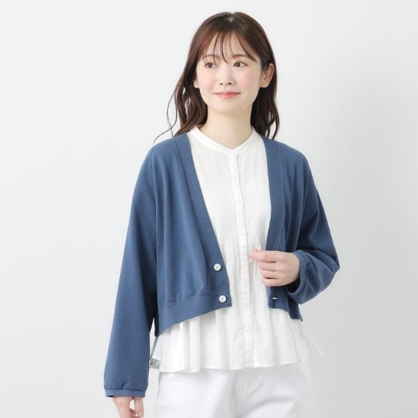 【コットン100日本製ワンマイルウエア】鹿の子Vネックカーディガン