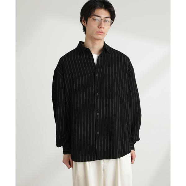 WEB限定／ピンストライプレギュラーカラーシャツ 長袖