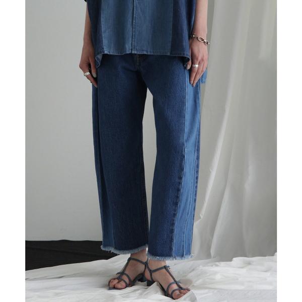 (GENE HEAVENS)リメイクライク バレルライン デニム＆ミリタリー パンツ