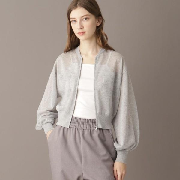 【洗える清涼感】シアージップアップニットブルゾン