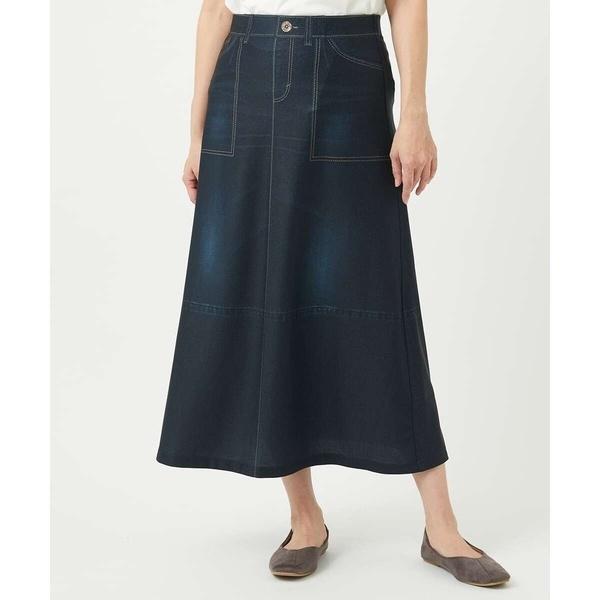 [洗える・リバーシブル]デニムペイズリープリントスカート