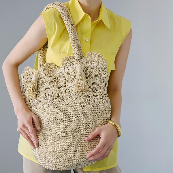 【TREASURE TOPKAPI】フラワーモチーフ ペーパー トートバッグ