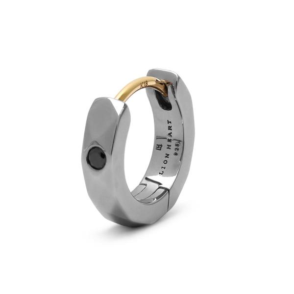 LH for Gift カッティングフープピアス/ダイヤモンド/ブラック/シルバー925