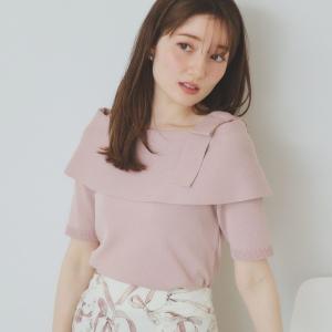 アシメリボンオフショルニット【洗濯機洗い可】