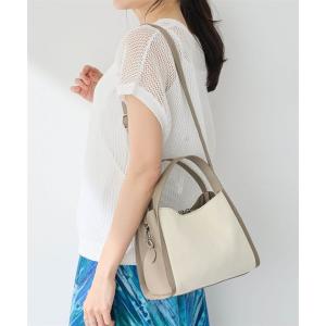 合皮×キャンバスショルダーバッグ【2WAY】