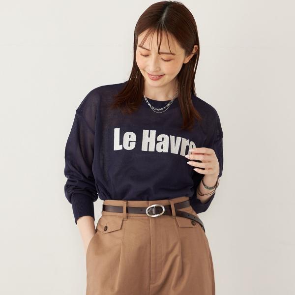 SHIPS Colors:〈手洗い可能〉ロゴ エンブロイダリー シアー ニット