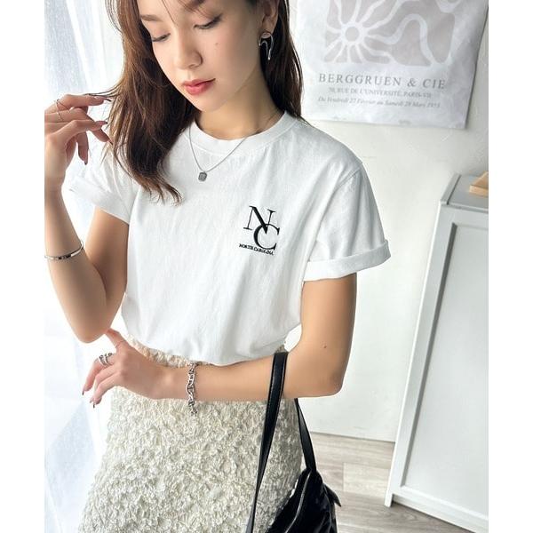 《JaVaジャバコラボ》大人カジュアルにぴったり！綿100％英字胸刺繍ピグメント加工Tシャツ（半袖）