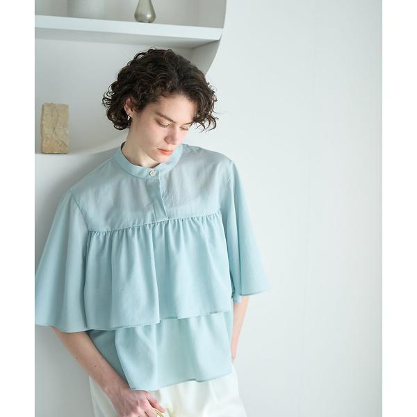 【接触冷感＆UVカット】ブライトローンフレアブラウス