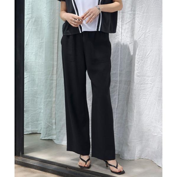 【人気のため新色追加・接触冷感・洗える】 ワッシャーツイル ワイドストレートパンツ