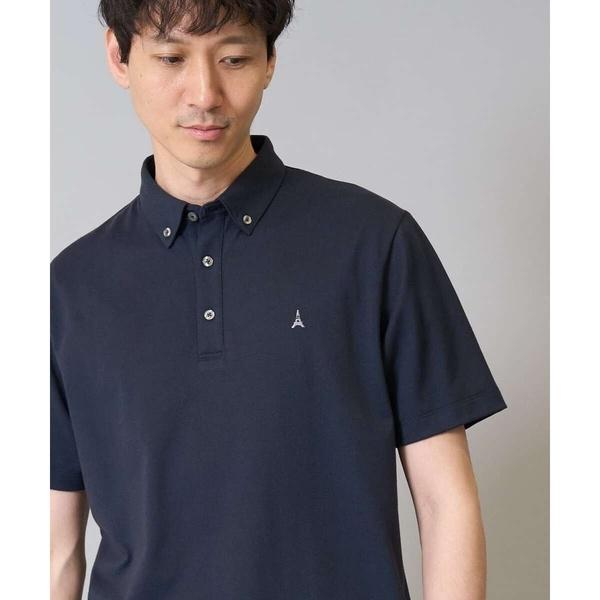【接触冷感】ボタンダウン カノコポロシャツ ワンポイント刺繍入り【イージーケア/毛玉になりにくい】