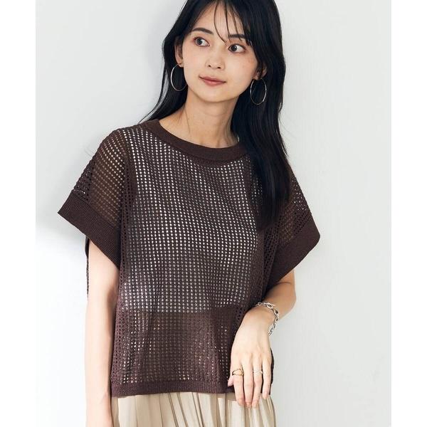 ラメメッシュサマーニット