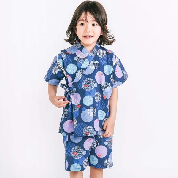 【お揃い】モチーフ総柄甚平(80~130cm)