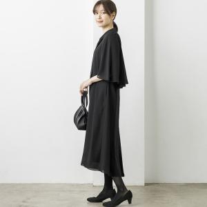 【喪服】【洗える】ブラックワンピース/礼服/卒...の詳細画像3