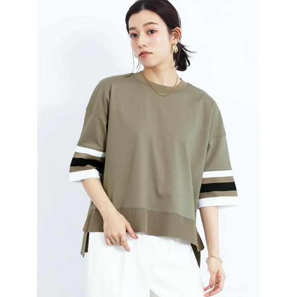 配色ハーフスリーブオーバーTシャツ