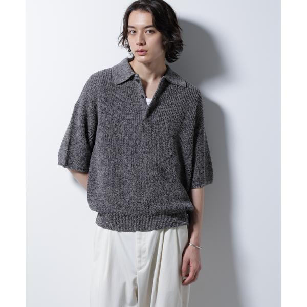 ミックスメランジニットポロ