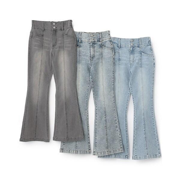 【接触冷感/ひんやり】スタイルアップフレアデニム