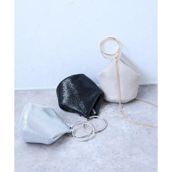 メタルメッシュリングハンドルバッグ