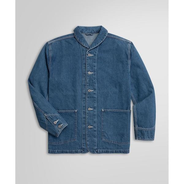 コットン　デニム　ショールカラー　カバーオール