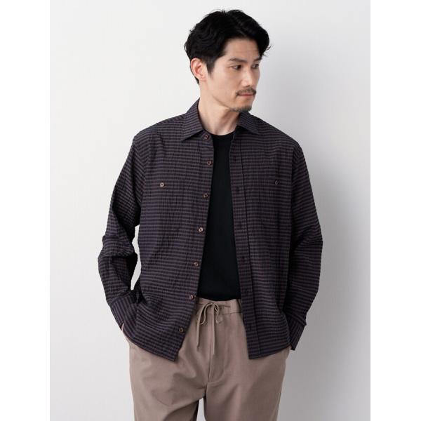 サマーギンガム夏長シャツ