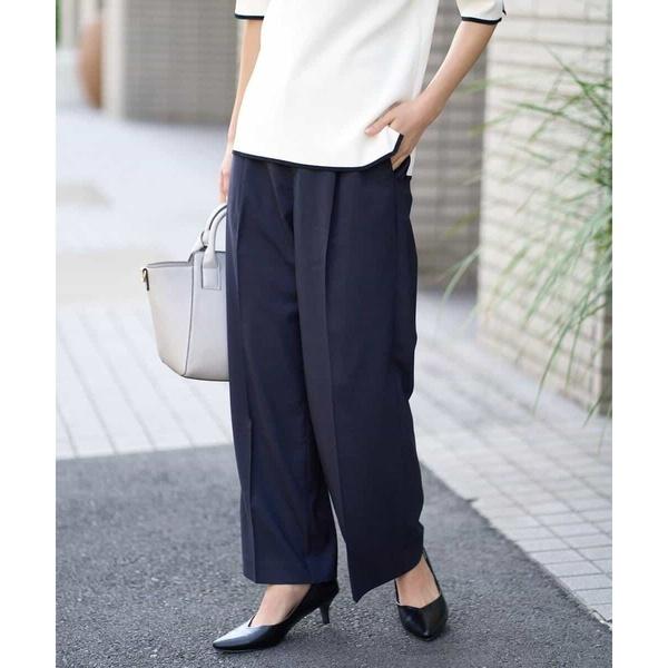 【洗える/UVカット/接触冷感】オックスストレッチワイドパンツ【Reflax】