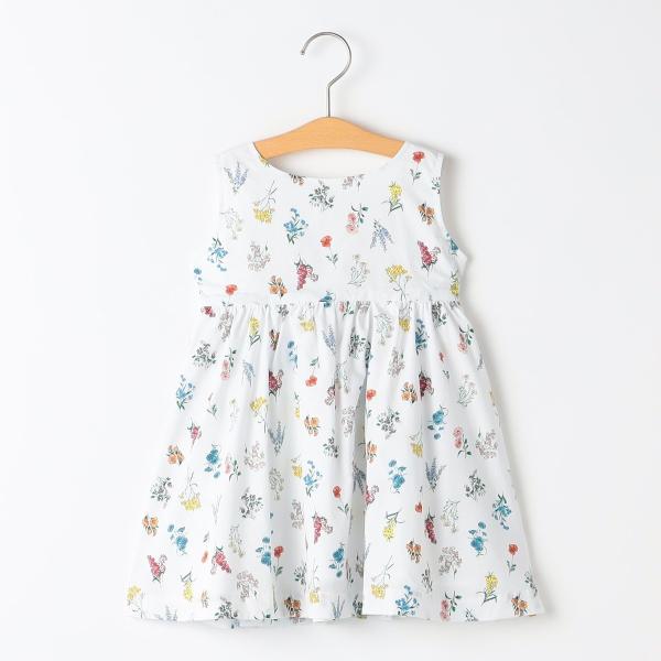 SHIPS KIDS:80〜90cm / フラワー ノースリーブ ワンピース