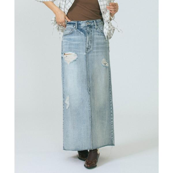 DAMEGE DENIM SKIRT