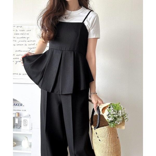 ナチュラルに映える！バックリボンキャミフレアサロペット