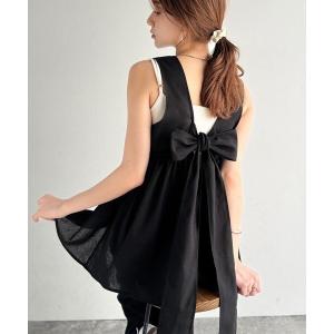 《AYA×クラシカルエルフコラボ》リネン混バックリボンペプラムセットアップ