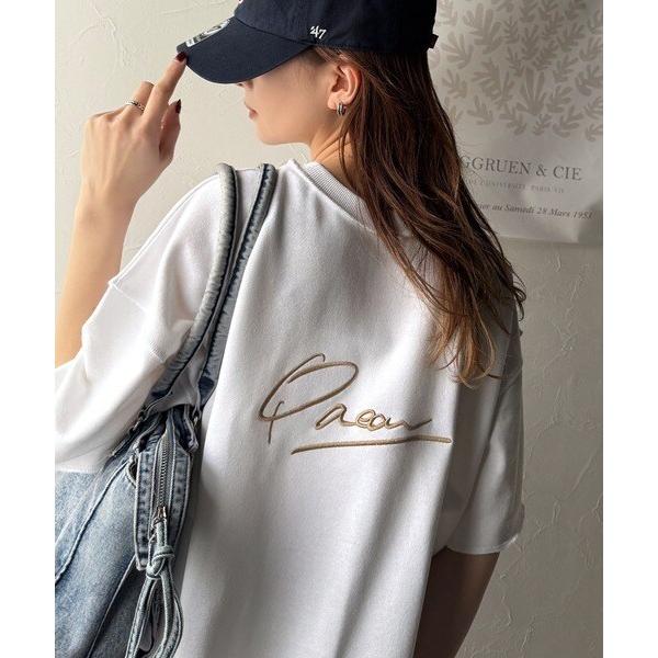 《JaVaジャバコラボ》大胆ロゴで魅せる。前後2way裏毛胸元PAEANロゴ半袖Tシャツ