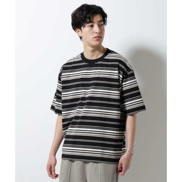 マルチボーダーリラックスＴシャツ 半袖