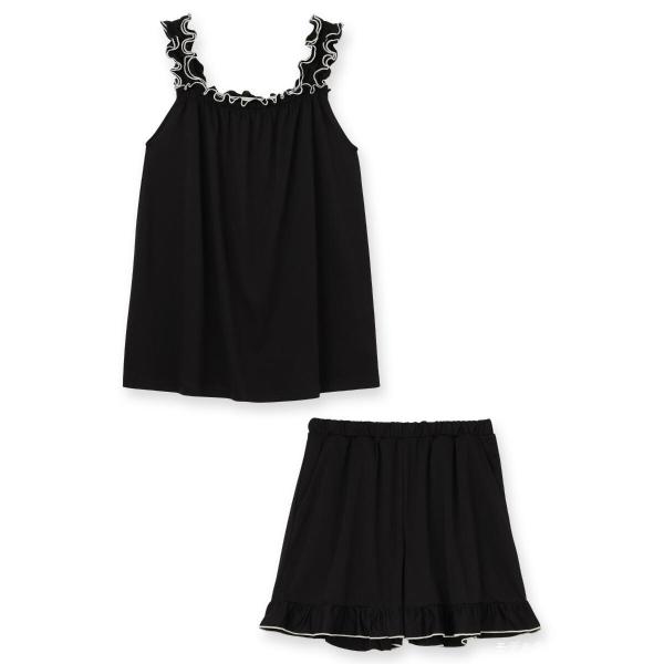 ≪tororelax とろリラ≫ フリルノースリーブトップス＆ショートパンツ セットアップ