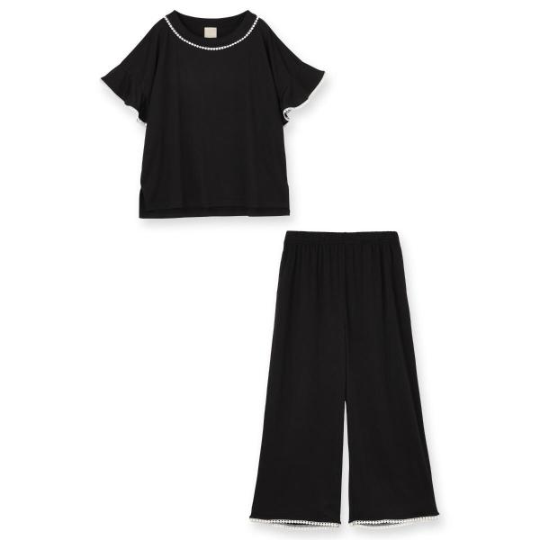 ≪tororelax とろリラ≫ フレア袖 プルオーバー＆クロップドパンツ セットアップ