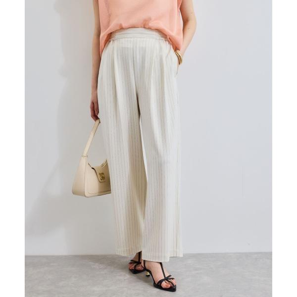 【接触冷感/UVケア】ピンストライプリラックスワイドパンツ